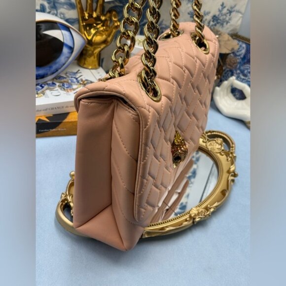 🆕 KURT GEIGER LONDON 🧿 NWOT Large Kensington Long Flap East West Bag, Peach - Picture 4 of 16